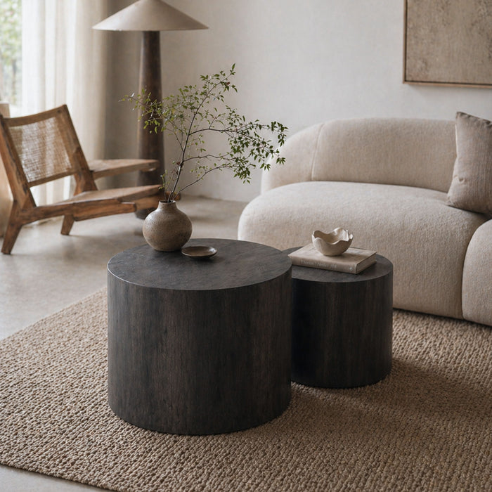 Modern Round Nesting Coffee Table (Set of 2)