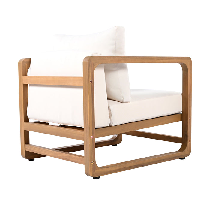 Outdoor Lounge Chair With Oversized Cushion Set For Patio