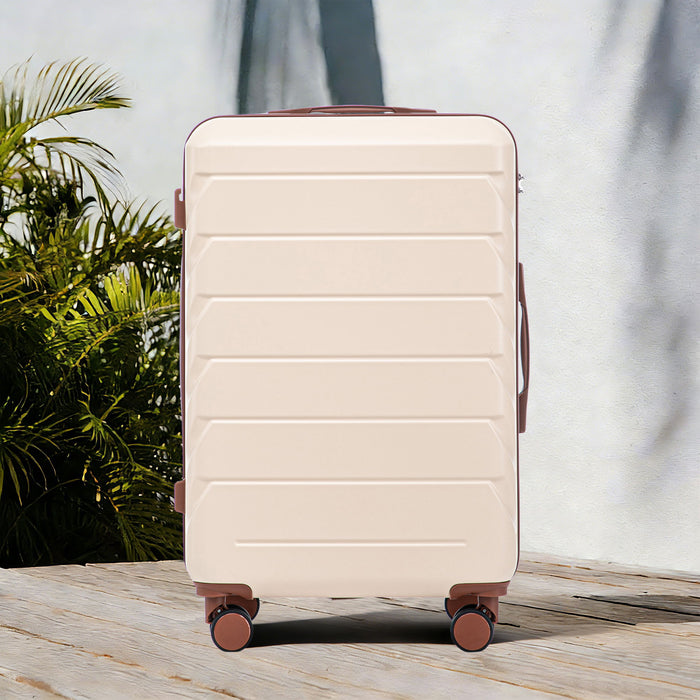 Hard Shell Luggage With Scratch Resistant Surface, 4 Wheels, Combination Lock & Side Hooks