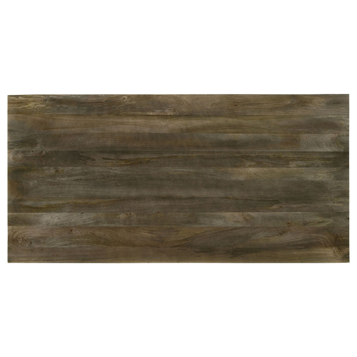 Roman - Rectangular Double V Leg Dining Table - Brown