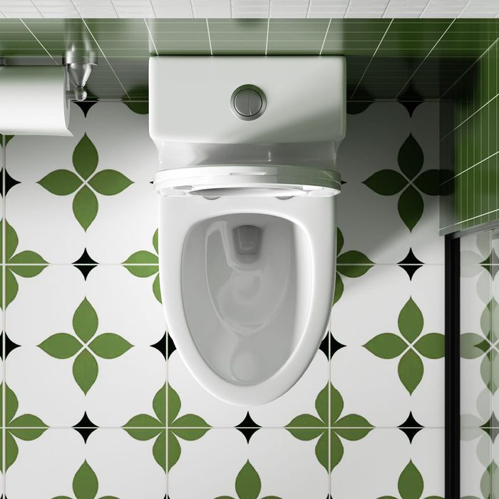 Gloss Tornado Flush 1 Piece Toilet With Soft Closing Seat, Water Saving Dual Flush - Gloss White