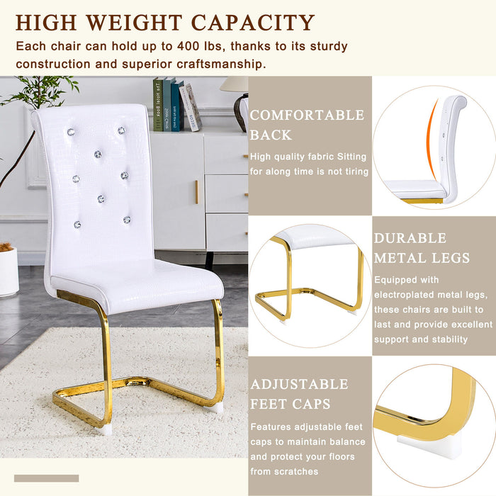 Elegant Design Alligator Skin Upholstered Dining Chairs