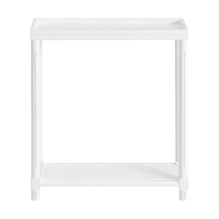 Narrow Side End Tables With Shelf (Set of 2)