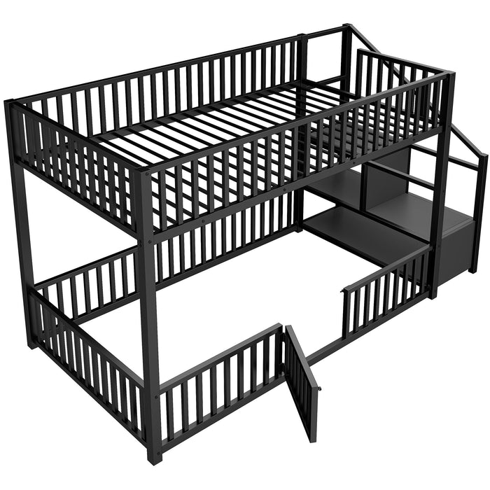 Bunk Bed With Storage Ladder, Compact Design