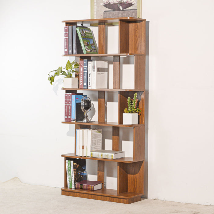 Modern 5 Tier Open Storage Bookcase