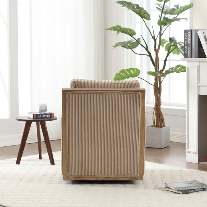 Comfy Accent Barrel Chair, 360 Degree Swivel