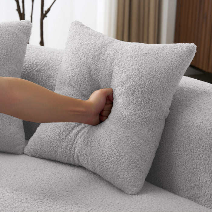 Curved 4 Seater Full Compression Sponge Sofa