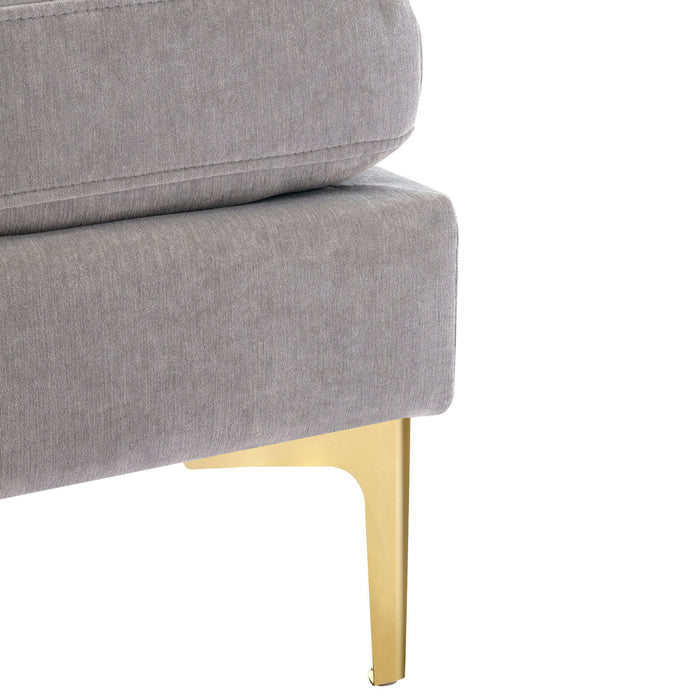 Modern L - Shape Convertible Sectional Sofa With Movable Ottoman