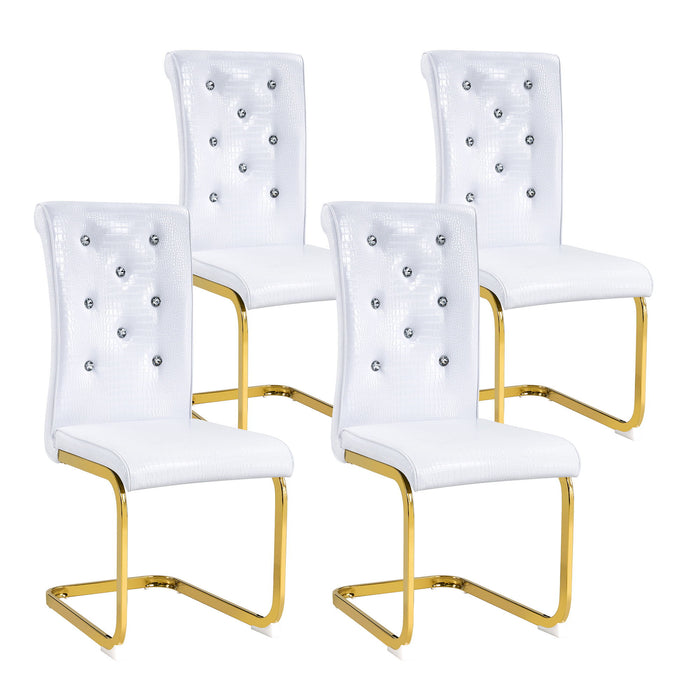 Elegant Design Alligator Skin Upholstered Dining Chairs
