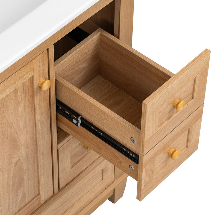 Freestanding Bathroom Vanity With Sink, Soft Close Doors & Drawers, Ample Storage - Wood