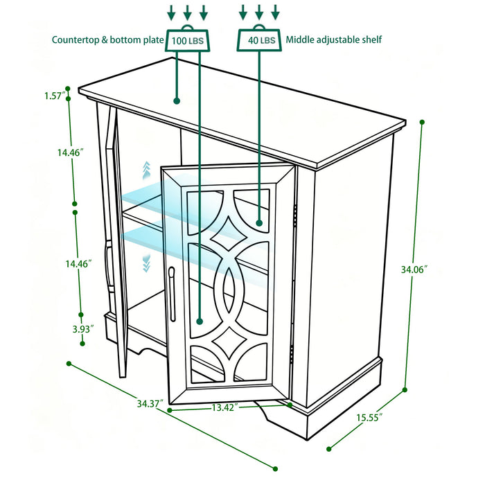 Modern Sideboard With Tempered Glass Doors - Ox Blood Red