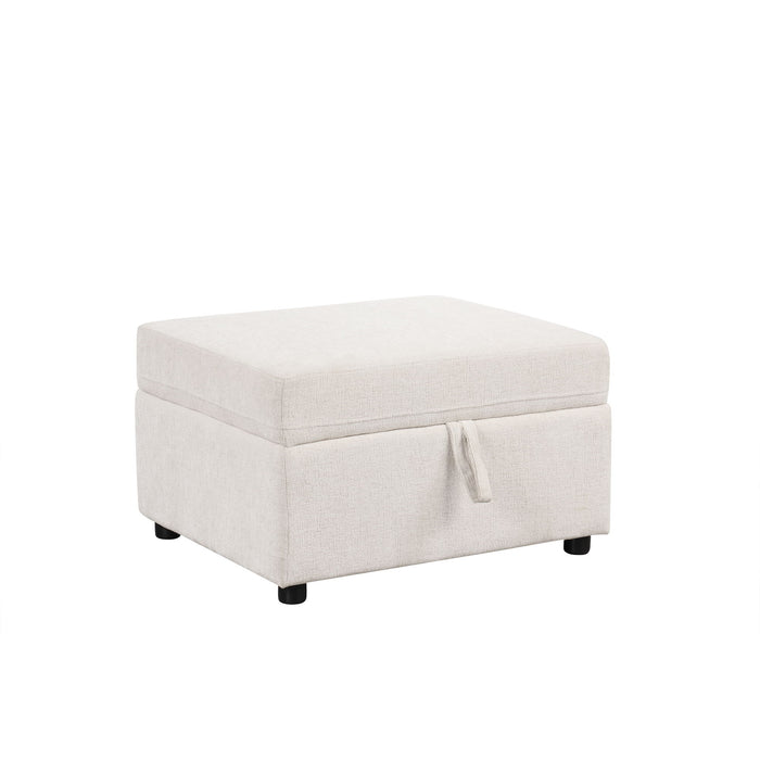 Movable Storage Ottoman Footrest For Living Room