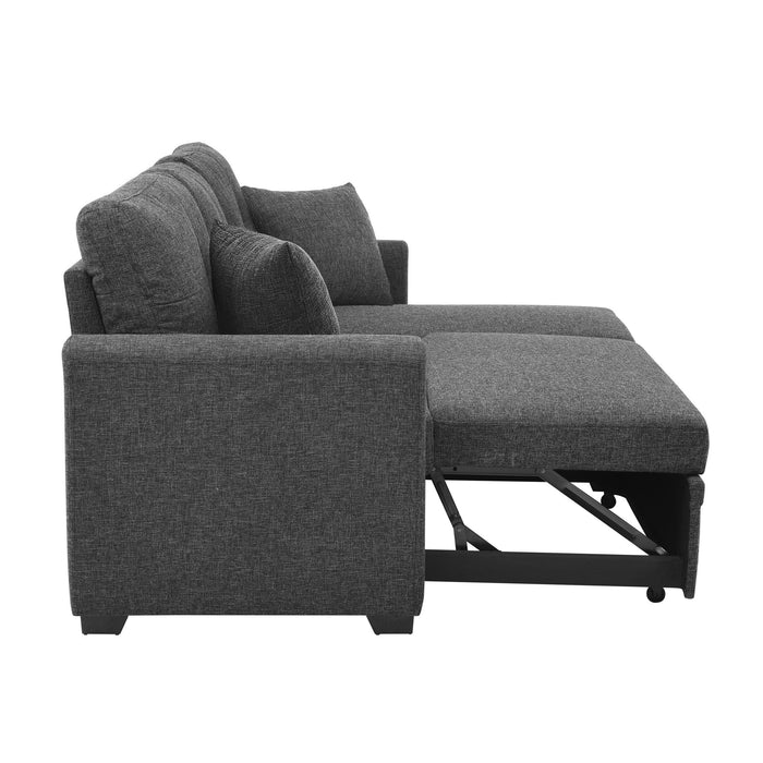 Upholstered Sectional With Pull Out Bed And Chaise Storage