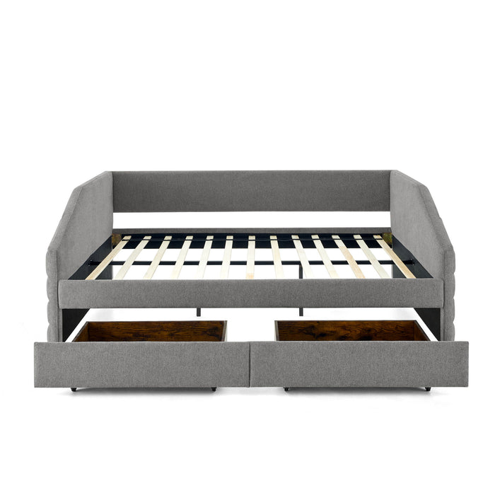 Elegant Daybed With Trundle Upholstered Tufted Sofa Bed