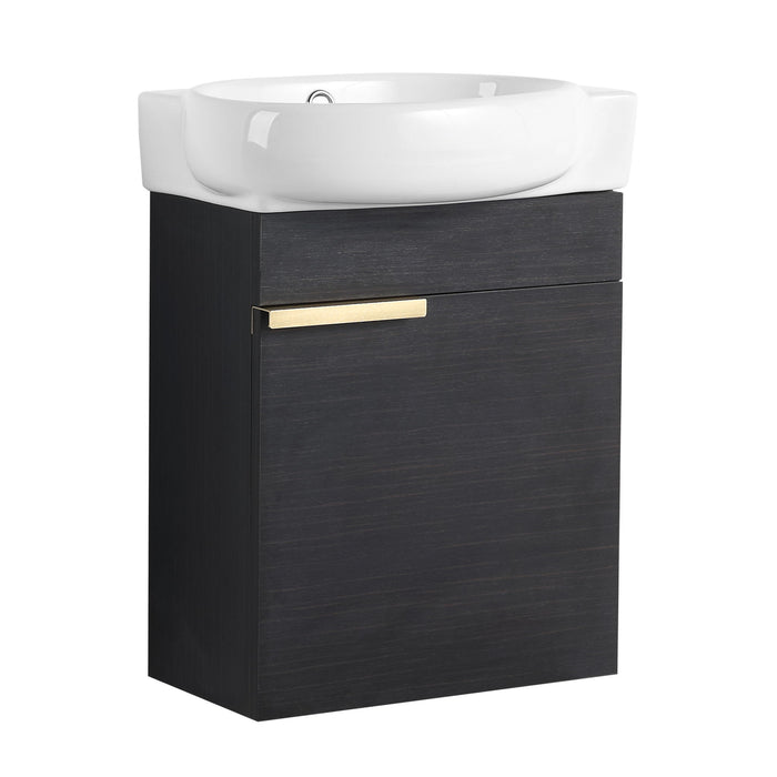 Soft Close Doors Bathroom Vanity With Sink, Compact Wall Mounted Design Basin