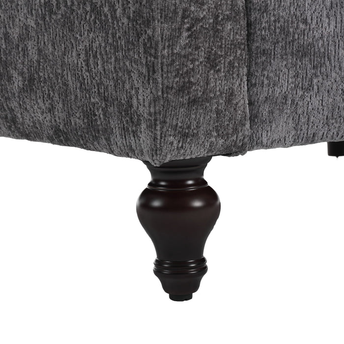 Mid Century Modern Chenille Fabric Loveseat Sofa, 2 Seat Upholstered Couch