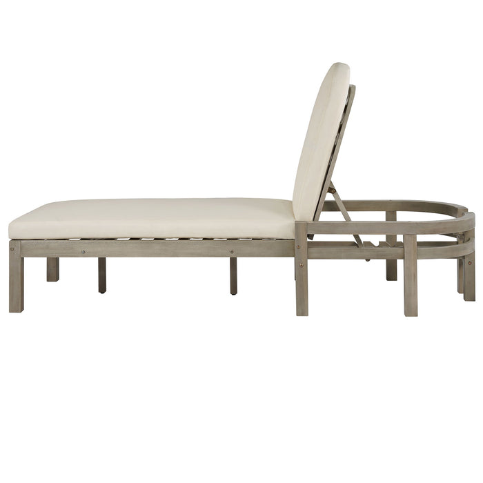 Outdoor Chaise Lounge With 5 Position Adjustable Backrest (Set of 2)