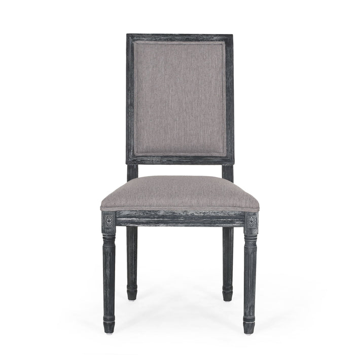 French Country Style Dining Chair With Upholstered Seating And Fluted Legs