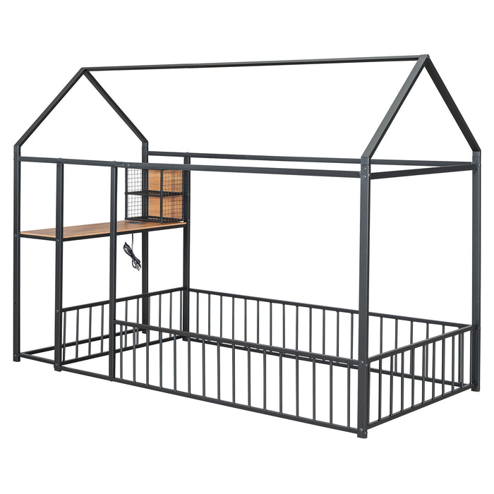 House Frame With Desk, Shelves, Power Outlets And USB Ports