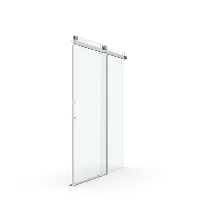 Frameless Soft-Closing Shower Door, 1/4" (6 Mm) Tempered Glass Single Sliding With Explosion Proof Coating