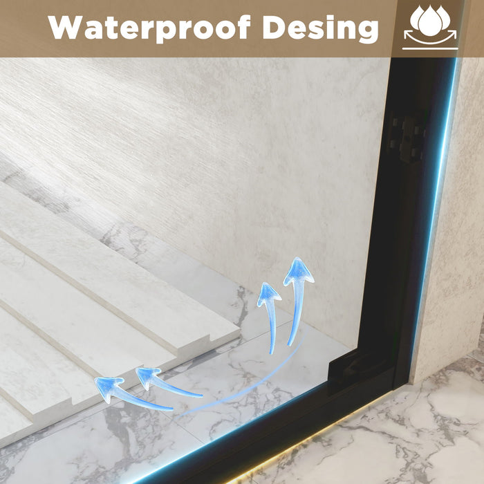 Double Sliding Shower Door With Explosion Proof Film