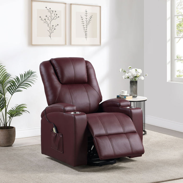 Macklin - Power Lift Massage Recliner With Heat And Dual Cupholders