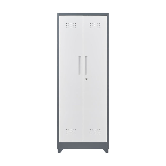 Metal Storage Cabinets, Cleaning Tool Cabinet With Locking Door, Tall Broom Tool Organizer And Storage, Large Storage Cabinet For Kitchen