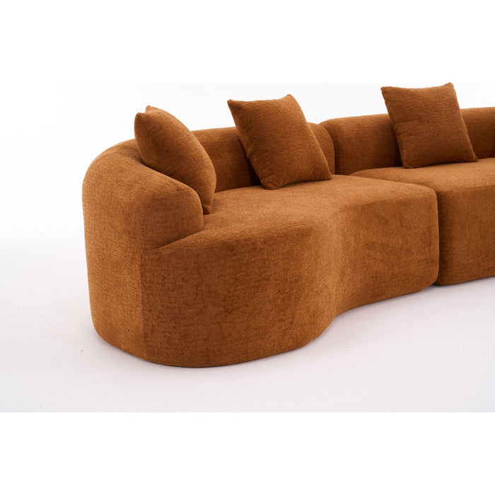 4 Seater Sofa With Fabric, 30D, 60 Hardness Full Sponge, 4 Pillow For Living Room, Home Furniture Sleeper Sectional Sofa For Apartment