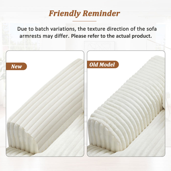 Oversized Sectional Sofa U - Shaped Sofa Couch Modern Sofa Upholstered In Soft Corduroy With A Chaise Lounge For Living Room