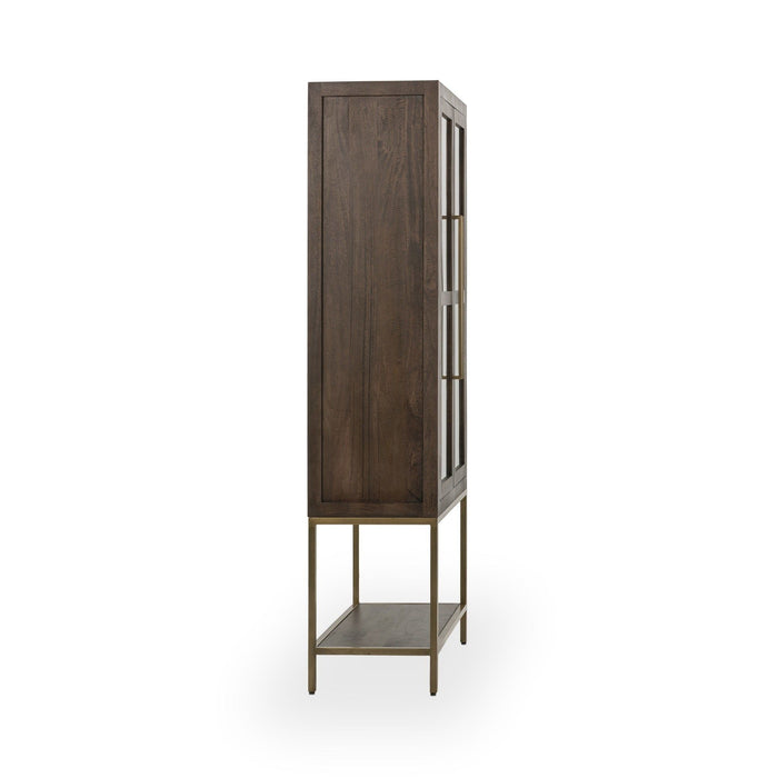 Freemont - Solid Wood Tall Cabinet - Kona Brown