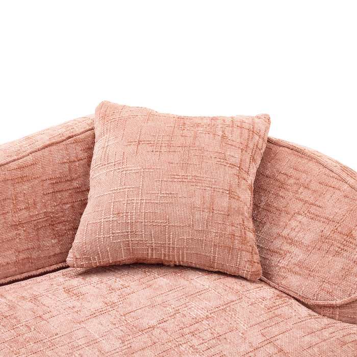 Curved 2 Person Compress Sofa With Armrests, Includes Pillows