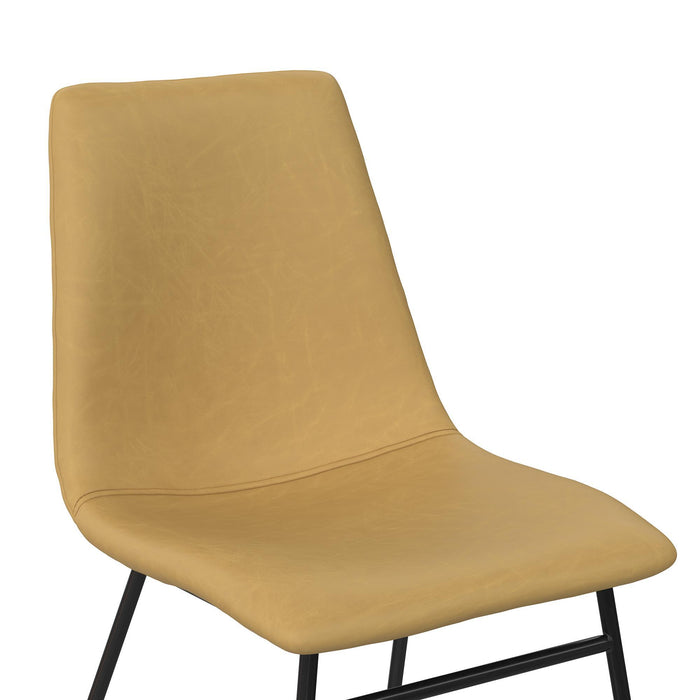 Elegant Upholstered Molded Chair (Set of 2) - Light Brown