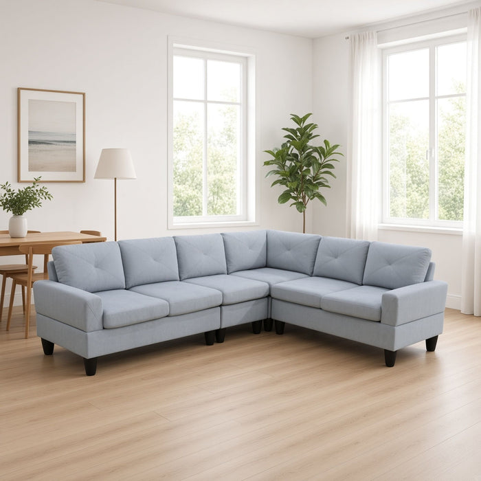 Modular L - Shaped Sectional Sofa 6 Seater 4 Piece Couch With Chaise