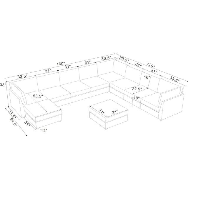 Modular Sectional With Custom Configuration