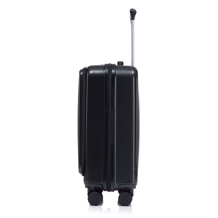 Luggage Set With Cosmetic Case, Combination Lock, Front Opening Design