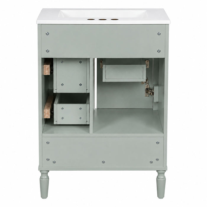Modern Bathroom Vanity With Sink, Soft Close Doors, 3 Drawers