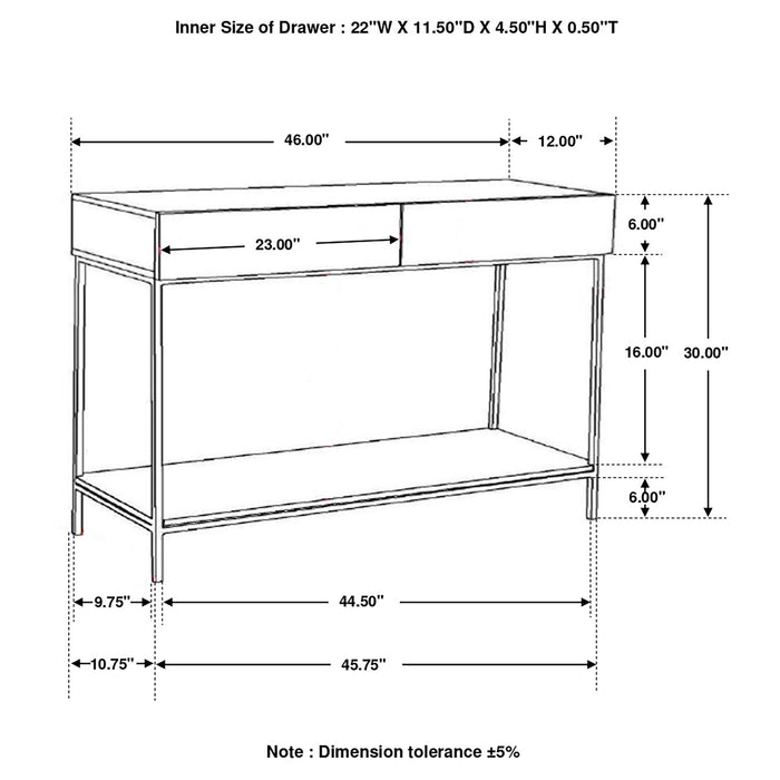 Terrace - 2 Drawer Entryway Console Table - White Washed