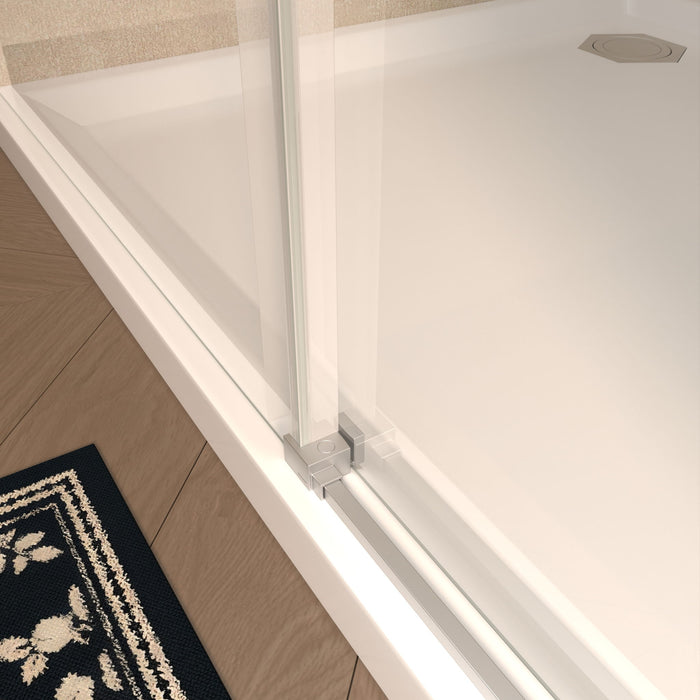 Frameless Single Sliding Shower Door With Handle