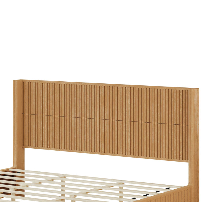 Platform Bed Frame With Headboard, Floor Standing Design