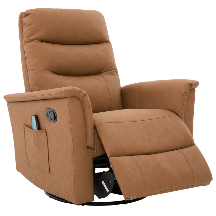 Manual Recliner Chair With 8 Point Massage And Swivel Function