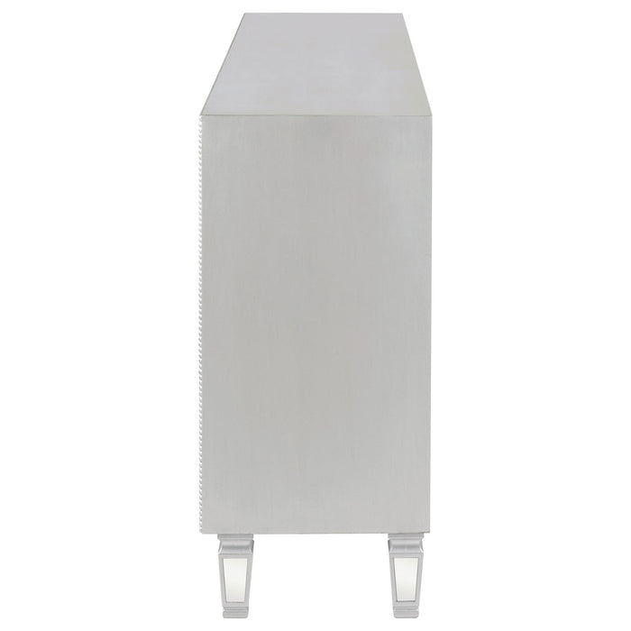 Gabrielle - 3 Drawer Mirrored Storage Accent Cabinet - Silver