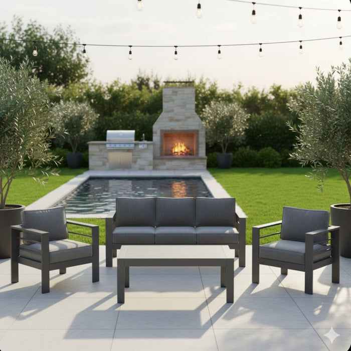 Outdoor Patio Set All-Weather With Thick Cushions