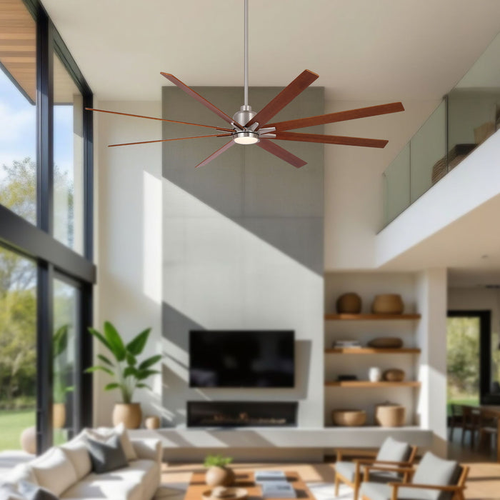 Oversized Large Ceiling Fan With Dimmable LED Light, 8 Blades, Remote Control
