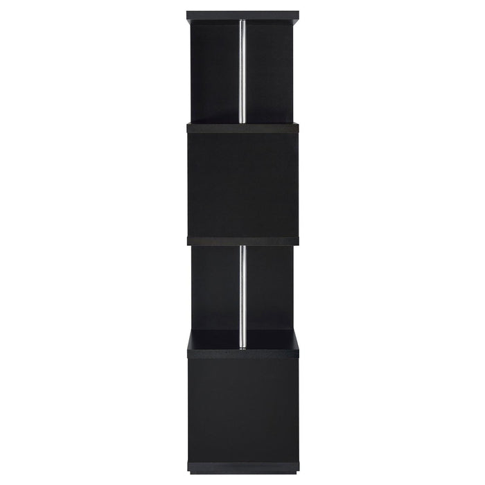4 Tier Bookcase With Accents - Black