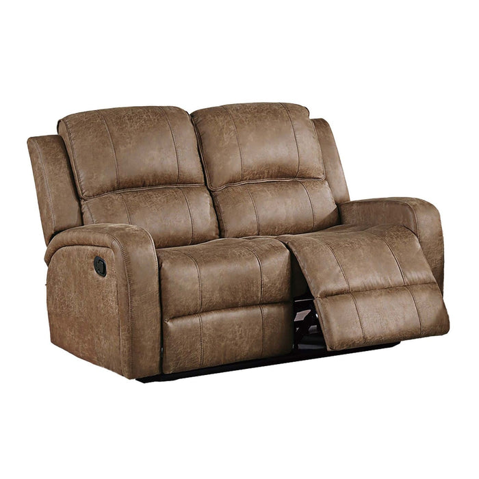 Manual Reclining Loveseat With Horizontal And Vertical Tufting