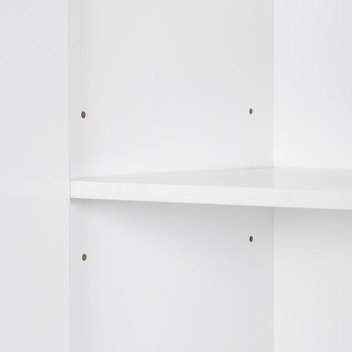 Modern Bathroom Storage Cabinet With Two Laundry Baskets, One Drawer, Adjustable Shelf