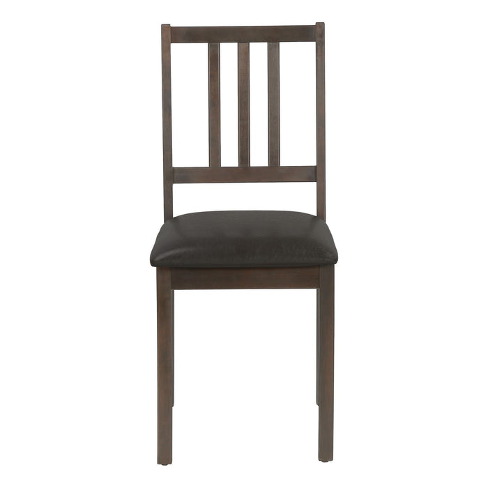 Dining Chair, Side, Upholstered For Dining Room, Transitional (Set of 2) - Brown