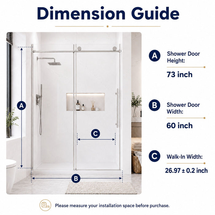 Frameless Shower Door With Soft Closing