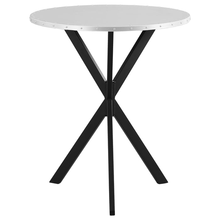 Fitz - Round Bistro Bar Table With X Base - Silver