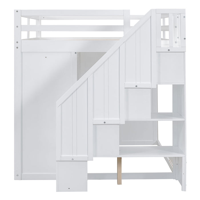 Loft Bed With Built In Wardrobes, Cabinets And Drawers